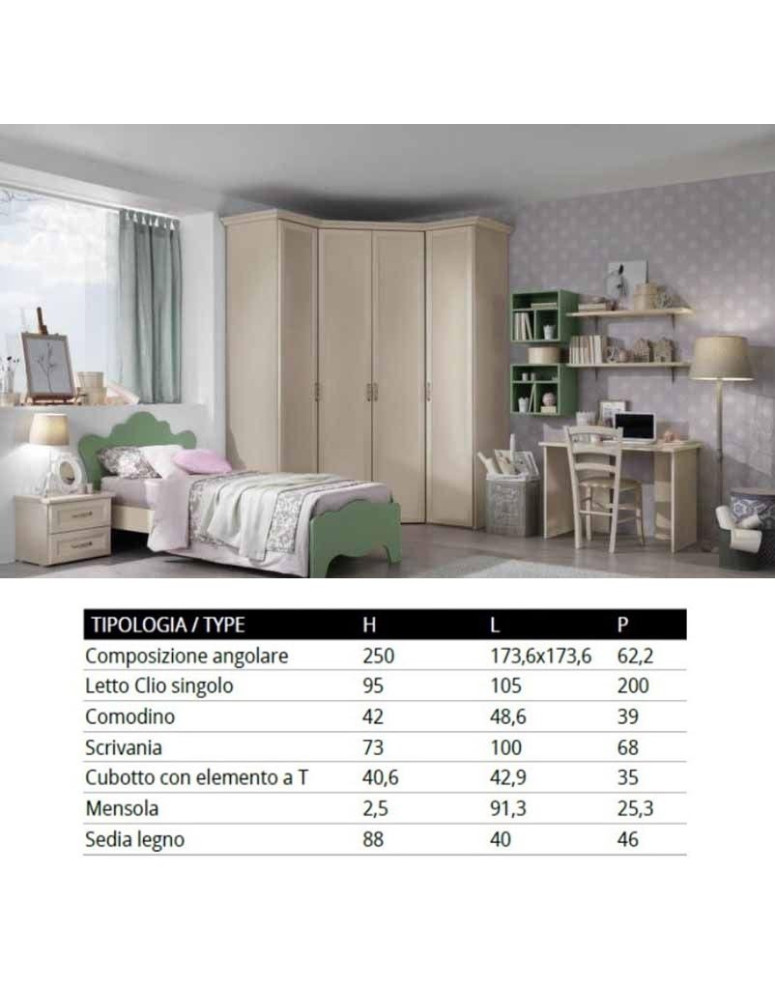 CAMERETTA CON CABINA ARMADIO