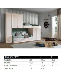 CAMERETTA A PONTE CON 3 LETTI