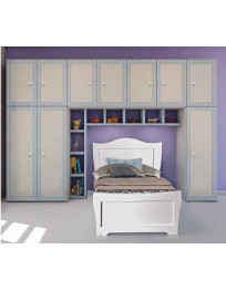 CAMERA  A PONTE PER RAGAZZI LACCATA CON BORDINI