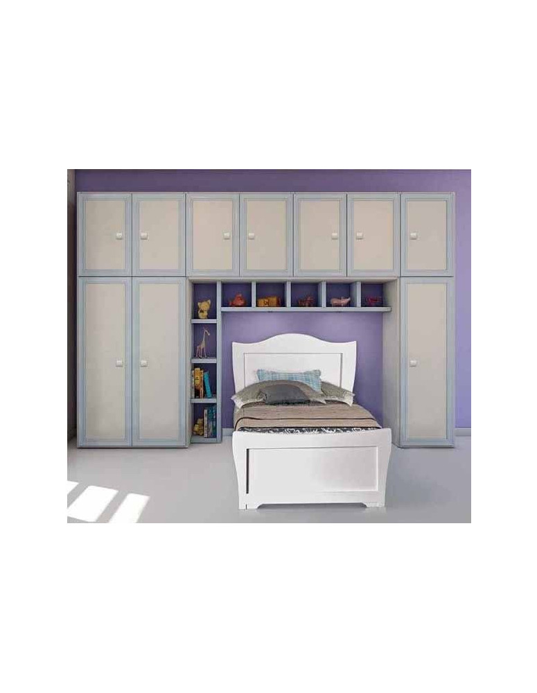 CAMERA  A PONTE PER RAGAZZI LACCATA CON BORDINI