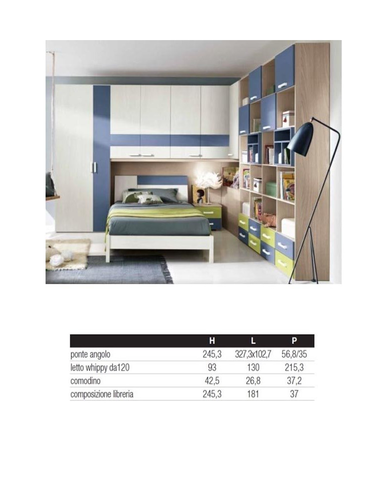 CAMERETTA A PONTE ANGOLARE CON LIBRERIA