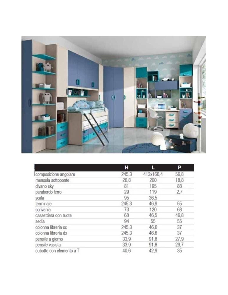 CAMERETTA COMPLETA ANGOLARE