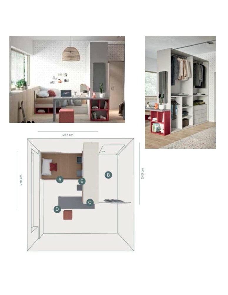 CAMERETTA CON ARMADIO E CABINA ARMADIO