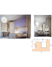 CAMERETTA ANGOLARE A PONTE E LETTO MATRIMONIALE