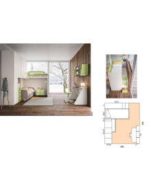 CAMERETTA CON ARMADIO E 2 LETTI ANGOLARE