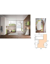 CAMERETTA CON ARMADIO E 2 LETTI ANGOLARE