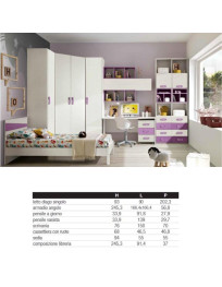 CAMERETTA  ANGOLO CON UN LETTINO ARMADIO ANGOLARE SCRIVANIA E LIBRERIA