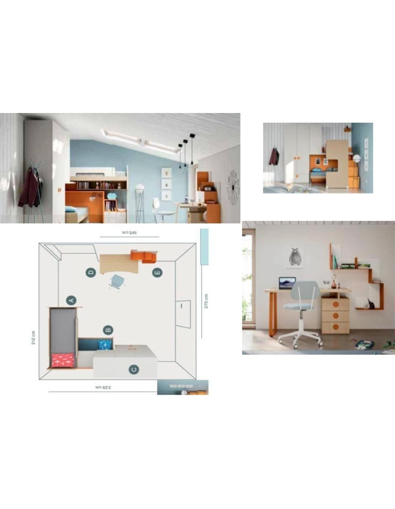 CAMERETTA CON ARMADIO CON 2 LETTI DI CUI UNO A CASTELLO PIU  SCALETTA LATERALE