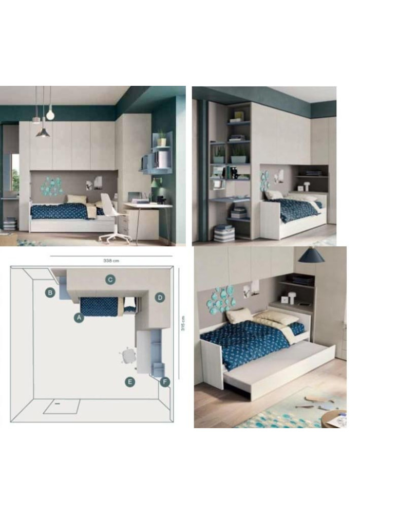 CAMERETTA CON ARMADIO A PONTE