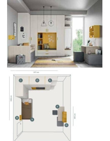 CAMERETTA CON SCRIVANIA  LATERALE