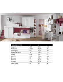 CAMERETTA CON TRE LETTI CON SCALETTA