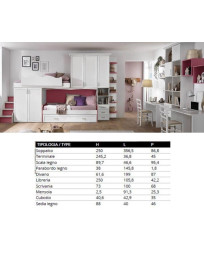 CAMERETTA CON TRE LETTI CON SCALETTA