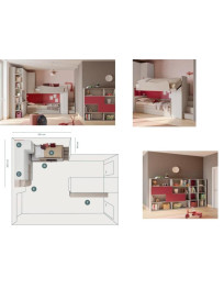 CAMERETTA A PARETE  CON SCALETTA LATERALE PER SALIRE AL SECONDO LETTO