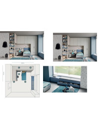 CAMERETTA A PONTE  ANGOLARE CON LETTO COMODINO